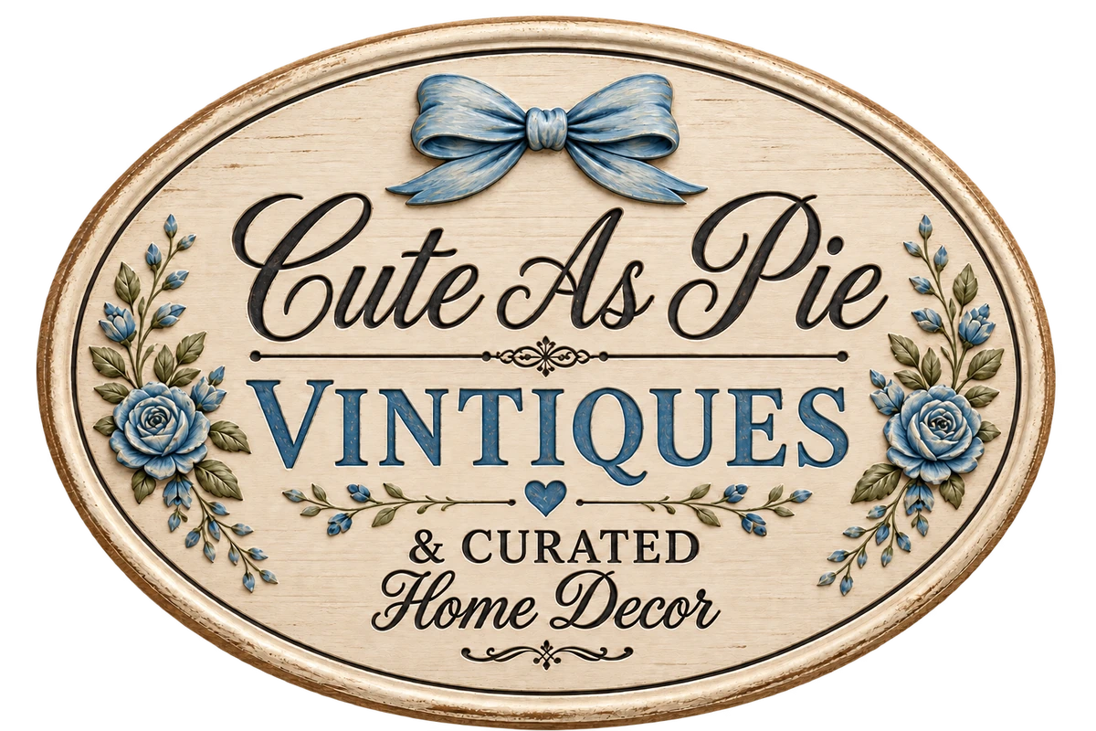 Cute As Pie Vintiques — & Curated Home Decor, carved and painted wooden sign